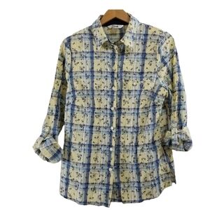 Alia button up yellow and blue Size 12 top